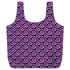 Violet White Pattern Full Print Recycle Bag (xxl) by ytdream