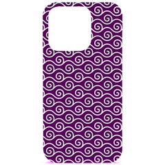 Violet White Pattern Iphone 15 Pro Black Uv Print Pc Hardshell Case by ytdream