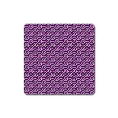 Violet White Pattern Square Magnet by ytdream