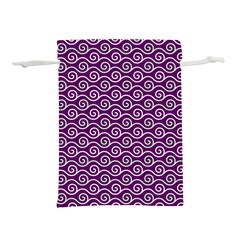 Violet White Pattern Lightweight Drawstring Pouch (l) by ytdream