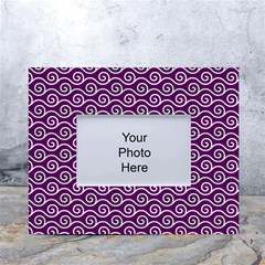 Violet White Pattern White Tabletop Photo Frame 4 x6  by ytdream