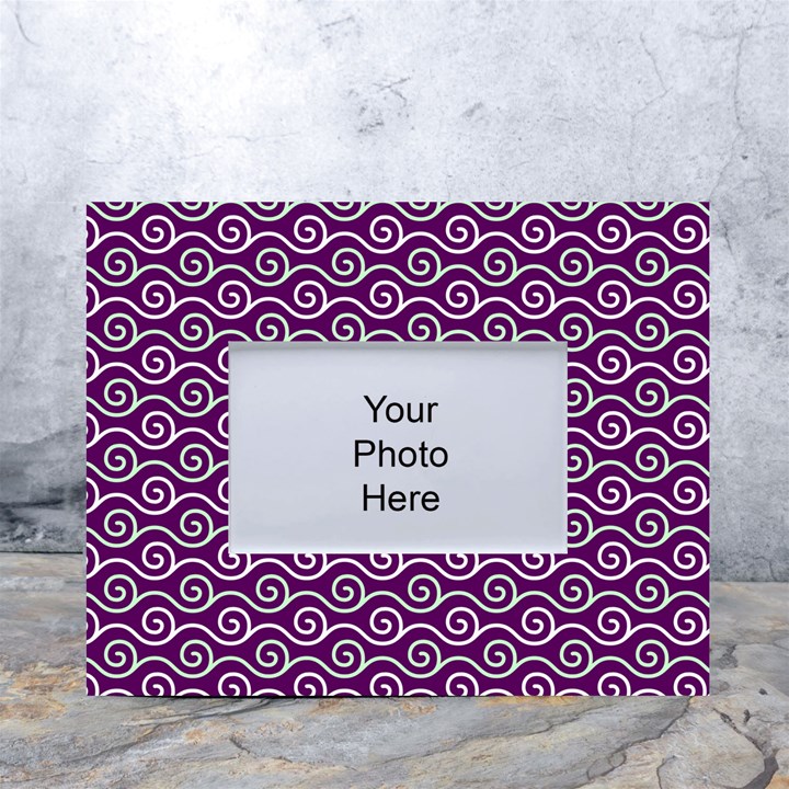 Violet White Pattern White Tabletop Photo Frame 4 x6 