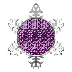 Violet White Pattern Metal Small Snowflake Ornament by ytdream