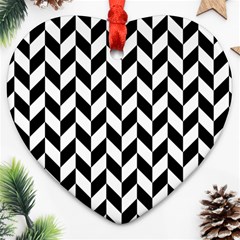 Black And White Pattern Ornament (heart)