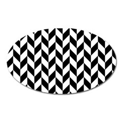 Black And White Pattern Oval Magnet