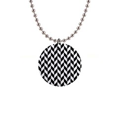 Black And White Pattern 1  Button Necklace by ytdream