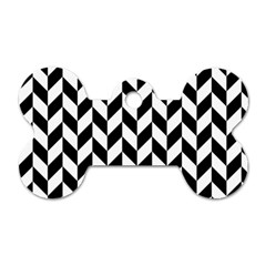 Black And White Pattern Dog Tag Bone (one Side) by ytdream