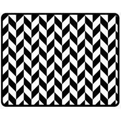 Black And White Pattern Two Sides Fleece Blanket (medium) by ytdream