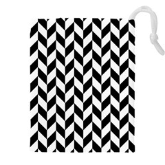 Black And White Pattern Drawstring Pouch (5xl) by ytdream