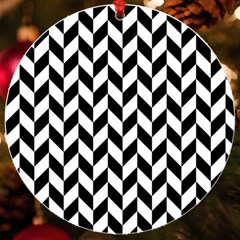 Black And White Pattern Uv Print Acrylic Ornament Round by ytdream