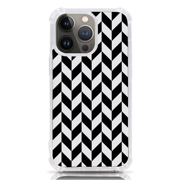 Black And White Pattern iPhone 13 Pro TPU UV Print Case