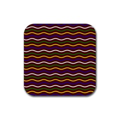 Multicolor Wave Pattern Rubber Coaster (square) by ytdream