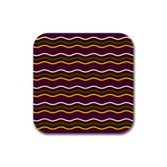 Multicolor Wave Pattern Rubber Square Coaster (4 Pack) by ytdream