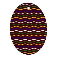 Multicolor Wave Pattern Oval Ornament (two Sides)