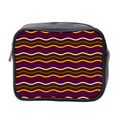 Multicolor Wave Pattern Mini Toiletries Bag (two Sides) by ytdream