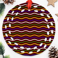 Multicolor Wave Pattern Round Filigree Ornament (two Sides)