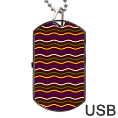 Multicolor Wave Pattern Dog Tag Usb Flash (one Side) by ytdream