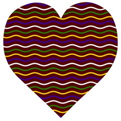 Multicolor Wave Pattern Wooden Puzzle Heart by ytdream