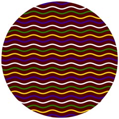 Multicolor Wave Pattern Wooden Puzzle Round by ytdream