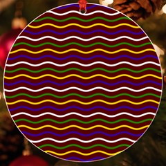 Multicolor Wave Pattern Uv Print Acrylic Ornament Round by ytdream