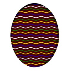 Multicolor Wave Pattern Oval Glass Fridge Magnet (4 Pack)