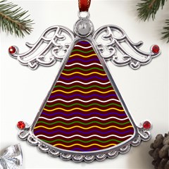 Multicolor Wave Pattern Metal Angel With Crystal Ornament