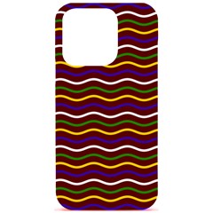 Multicolor Wave Pattern Iphone 15 Pro Black Uv Print Pc Hardshell Case