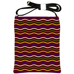 Multicolor Wave Pattern Shoulder Sling Bag by ytdream