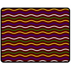 Multicolor Wave Pattern Fleece Blanket (medium) by ytdream