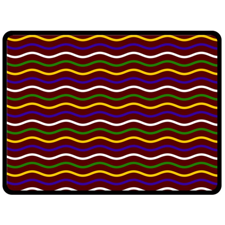 Multicolor Wave Pattern Two Sides Fleece Blanket (Large)