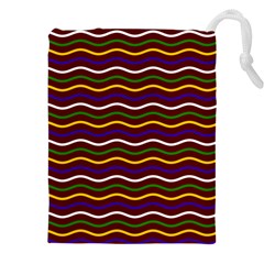 Multicolor Wave Pattern Drawstring Pouch (5xl) by ytdream