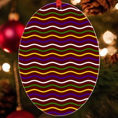 Multicolor Wave Pattern Uv Print Acrylic Ornament Oval by ytdream