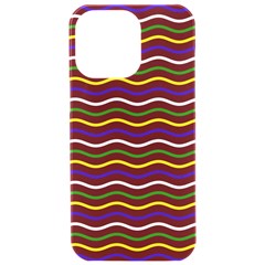 Multicolor Wave Pattern Iphone 15 Pro Max Black Uv Print Pc Hardshell Case by ytdream