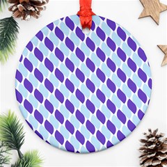 White Blue Pattern Ornament (round) by ytdream