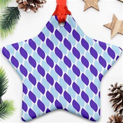 White Blue Pattern Ornament (star)