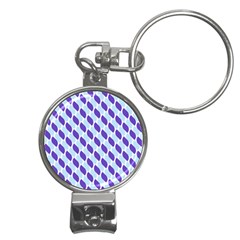 White Blue Pattern Nail Clippers Key Chain by ytdream