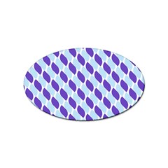 White Blue Pattern Sticker Oval (10 Pack)