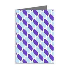 White Blue Pattern Mini Greeting Card by ytdream