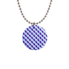 White Blue Pattern 1  Button Necklace by ytdream