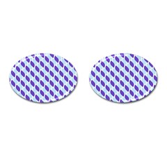 White Blue Pattern Cufflinks (oval)