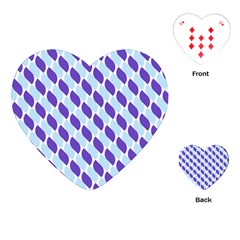 White Blue Pattern Playing Cards Single Design (heart)