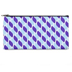 White Blue Pattern Pencil Case