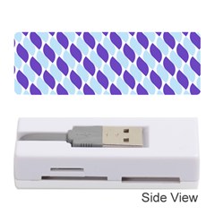 White Blue Pattern Memory Card Reader (stick) by ytdream