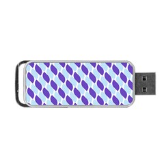 White Blue Pattern Portable Usb Flash (two Sides) by ytdream