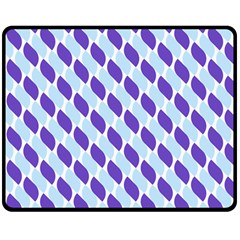 White Blue Pattern Two Sides Fleece Blanket (medium) by ytdream