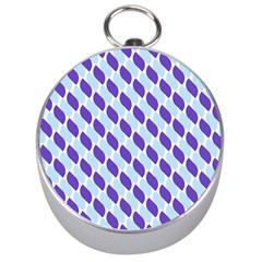 White Blue Pattern Silver Compasses