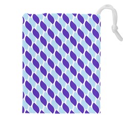 White Blue Pattern Drawstring Pouch (5xl) by ytdream