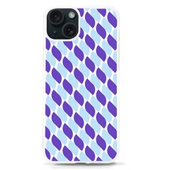 White Blue Pattern Iphone 15 Tpu Uv Print Case