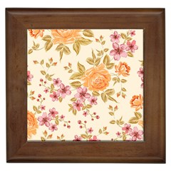 Peony Flower Floral Flora Pattern Framed Tile by Bedest