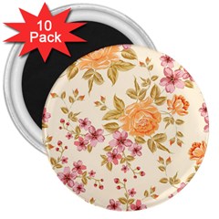 Peony Flower Floral Flora Pattern 3  Magnets (10 Pack)  by Bedest